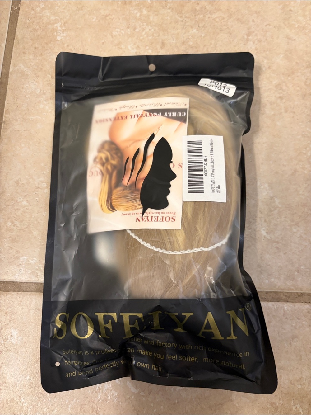 New Women’s Hair Extension Piece-blonde/light brown blend. 13” ponytail-unopened